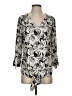 New Directions Silver 3/4 Sleeve Blouse Size S - photo 1