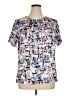 Chadwicks 100% Polyester Print Blue Short Sleeve Blouse Size XL - photo 1
