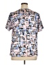 Chadwicks 100% Polyester Print Blue Short Sleeve Blouse Size XL - photo 2