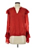 Beulah Style 100% Cupro Red Long Sleeve Blouse Size XS - photo 1