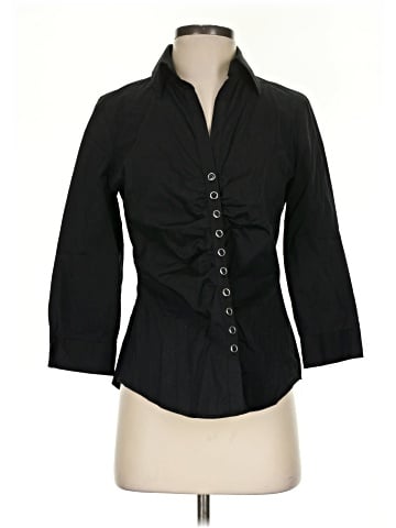 New York & Company 3/4 Sleeve Button-Down Shirt (view 1)