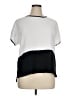 Contempo Color Block White Short Sleeve Top Size 1X - photo 1