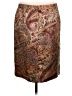 Unbranded 100% Polyester Paisley Brown Formal Skirt Size 14 - photo 2