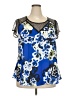 City Chic 100% Polyester Blue Short Sleeve Blouse Size 18 Plus (M) - photo 1