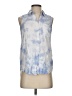 BeachLunchLounge 100% Viscose Blue Sleeveless Button-Down Shirt Size XS - photo 1