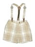 Toffy House 100% Cotton Plaid Tan Overall Shorts Size 12-18 mo - photo 1