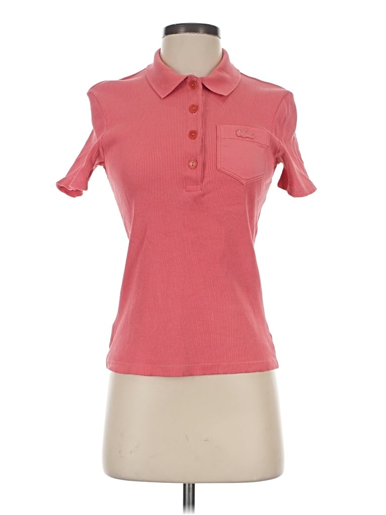 Pre-owned Lacoste Short Sleeve Polo Shirt In Pink