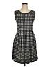 Max Studio Houndstooth Gray Casual Dress Size XL - photo 1