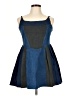 Thrill Color Block Blue Casual Dress Size L - photo 1