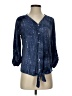 New Directions Stars Blue 3/4 Sleeve Blouse Size S - photo 1