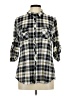 Eden & Olivia 100% Polyester Plaid Black 3/4 Sleeve Blouse Size L - photo 1