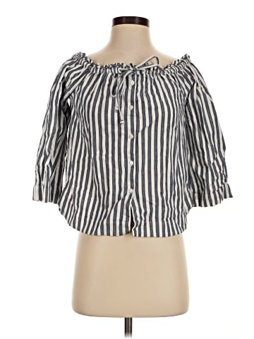 Madewell Shimmer Stripe Off-the-Shoulder Top (view 1)