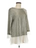 Kim & Cami Metallic Silver Long Sleeve Blouse Size M - photo 1