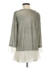 Kim & Cami Metallic Silver Long Sleeve Blouse Size M - photo 2