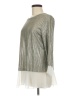 Kim & Cami Metallic Silver Long Sleeve Blouse Size M - photo 5