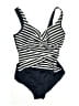 Miraclesuit Stripes Blue One Piece Swimsuit Size 12 - photo 1
