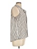 Lily White 100% Polyester Stripes Silver Sleeveless Blouse Size L - photo 4