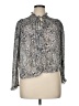 Free People 100% Polyester Silver Long Sleeve Blouse Size XL - photo 1