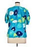 Escapada 100% Rayon Blue Short Sleeve Blouse Size XL - photo 2