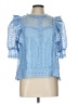 Ultra Pink 100% Polyester Blue Short Sleeve Blouse Size L - photo 1