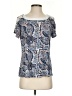 Perseption Concept Paisley Blue Short Sleeve Blouse Size S - photo 1