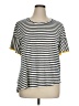 W5 Stripes Gray Ivory Short Sleeve T-Shirt Size 1X - photo 1