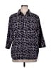 Apt. 9 Print Blue 3/4 Sleeve Button-Down Shirt Size 1X - photo 1