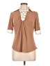 Cache Brown Short Sleeve Henley Size L - photo 1