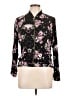 Xhilaration 100% Rayon Floral Black Jacket Size L - photo 1