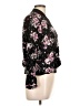 Xhilaration 100% Rayon Floral Black Jacket Size L - photo 4