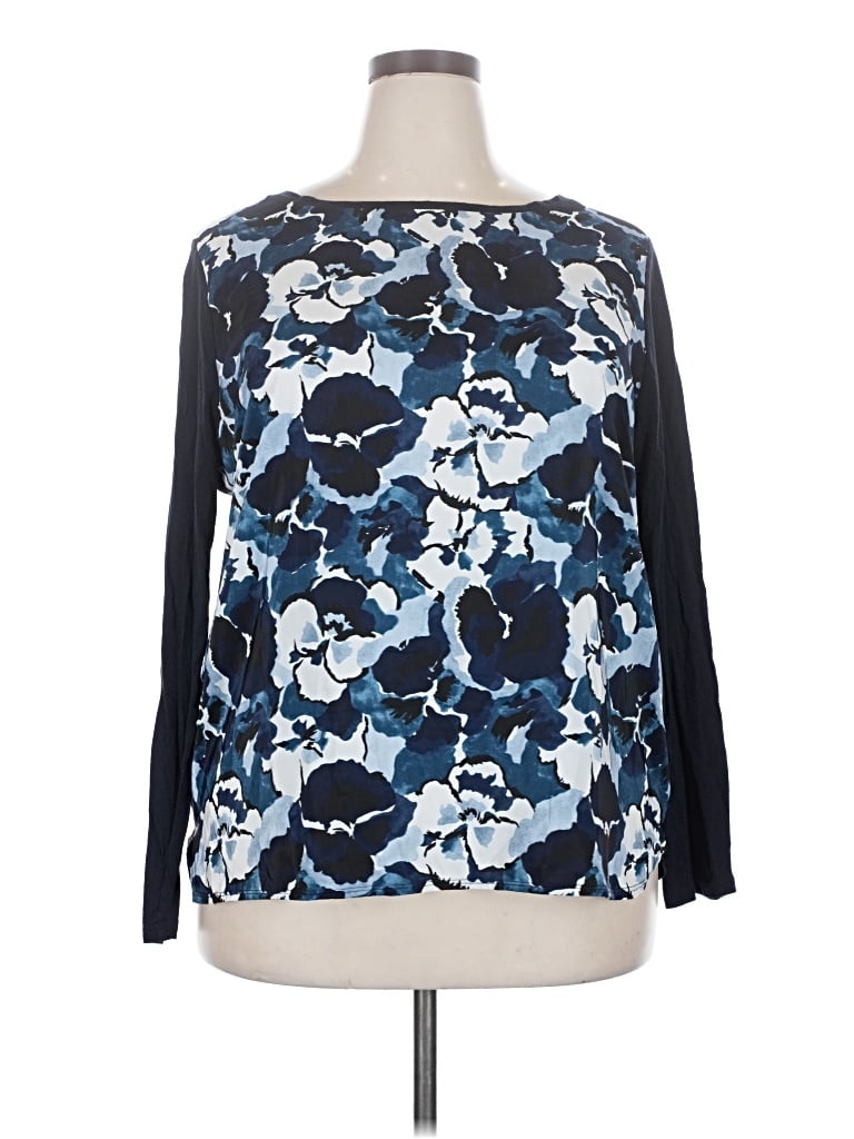 Pre-owned Gap Long Sleeve Blouse In Blue