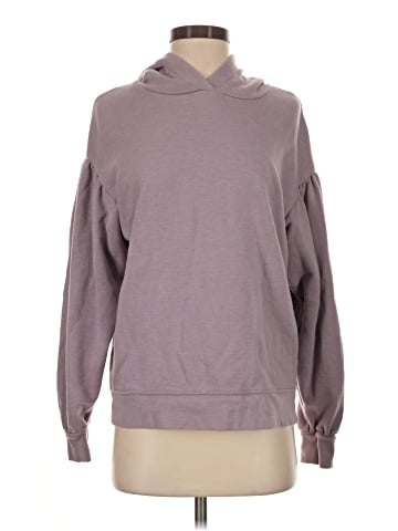 Madewell Pleat-Sleeve Shrunken Hoodie Sweatshirt (view 1)