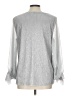 CeCe Metallic Silver Long Sleeve Blouse Size L - photo 2