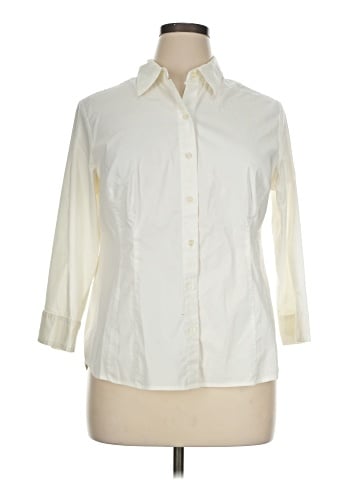Apostrophe 3/4 Sleeve Button-Down Shirt (view 1)