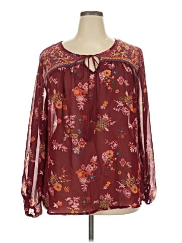 Derek Heart Long Sleeve Blouse (view 1)