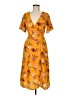 Blue Rain Floral Yellow Cocktail Dress Size M - photo 1