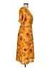 Blue Rain Floral Yellow Cocktail Dress Size M - photo 4
