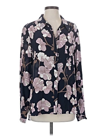 Diane von Furstenberg Long Sleeve Silk Top (view 1)
