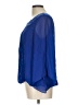 AB Studio 100% Polyester Blue 3/4 Sleeve Blouse Size L - photo 5