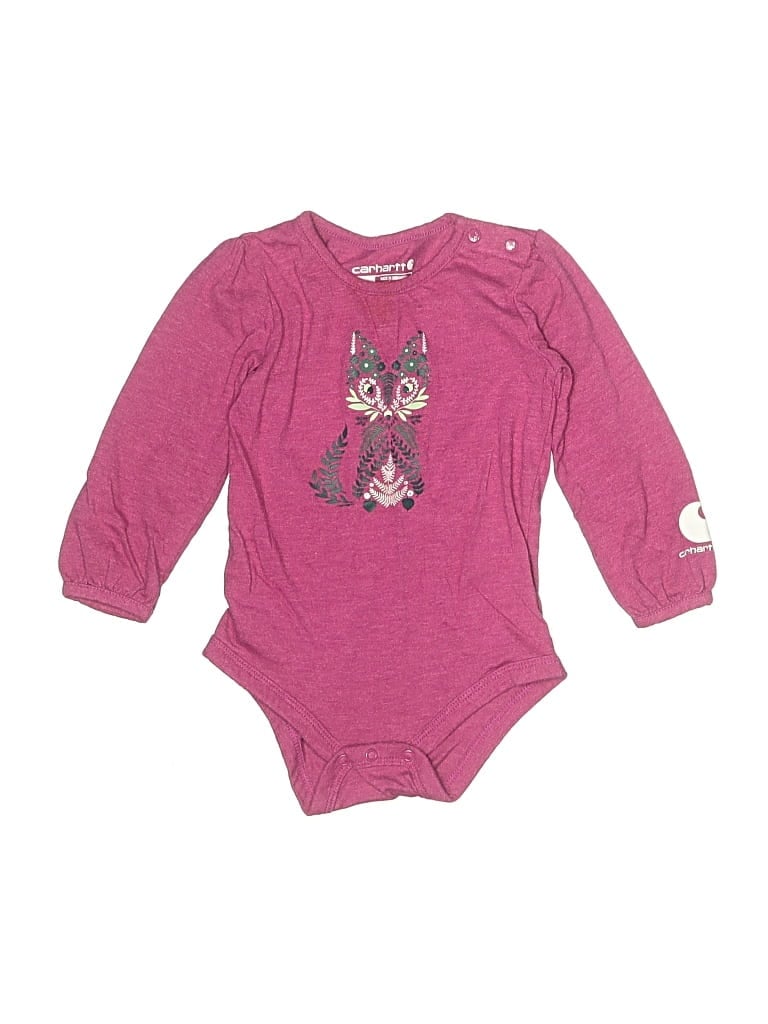 Pre-owned Carhartt Kids' Long Sleeve Onesie In Purple