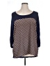 Espresso Chevron-herringbone Blue 3/4 Sleeve Blouse Size 1X - photo 1
