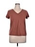 Max Studio Brown Short Sleeve T-Shirt Size XL - photo 1