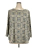 EMALINE Blue 3/4 Sleeve Blouse Size 3X - photo 1