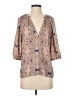 Cali Dreaming 100% Polyamide Tan 3/4 Sleeve Blouse Size S - photo 1
