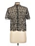 Self-Portrait 100% Polyester Animal Print Gold Black Short Sleeve Blouse Size 10 - photo 2