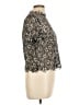 Self-Portrait 100% Polyester Animal Print Gold Black Short Sleeve Blouse Size 10 - photo 4