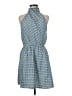 Express Houndstooth Blue Casual Dress Size M - photo 1