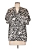 Lovestitch 100% Polyester Animal Print Silver Short Sleeve Blouse Size L - photo 1