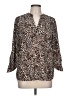 Cure 100% Polyester Animal Print Brown 3/4 Sleeve Blouse Size L - photo 1
