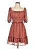 Blue Rain 100% Polyester Hearts Brown Casual Dress Size L - photo 1